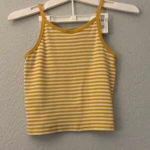 Zara Yellow and White Striped Kids Tank Top